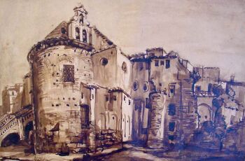 Sketch of the surroundings of Tonnerre by Emile Bernard