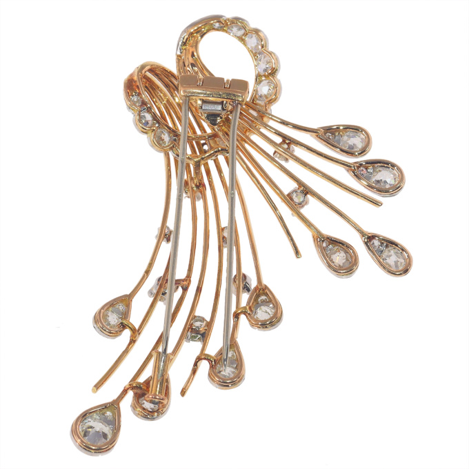 Vintage 1960's French gold diamond brooch by Artiste Inconnu