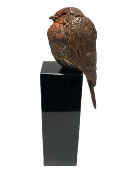 Roodborst slapend by Henri Poppelaars