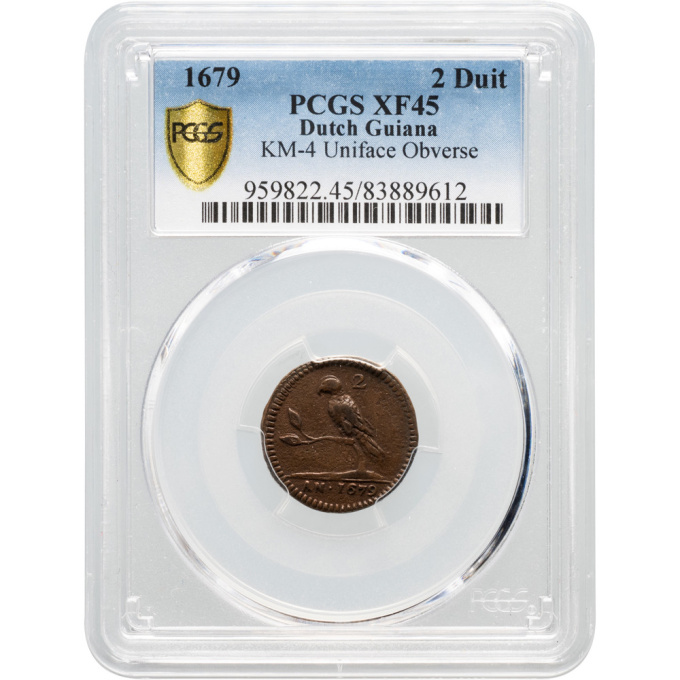 2 Papegaaienduit Suriname PCGS XF45 by Artiste Inconnu