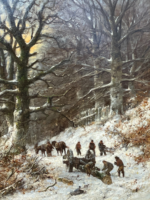 Houtkap in de winter by Willem Henrik Eickelberg
