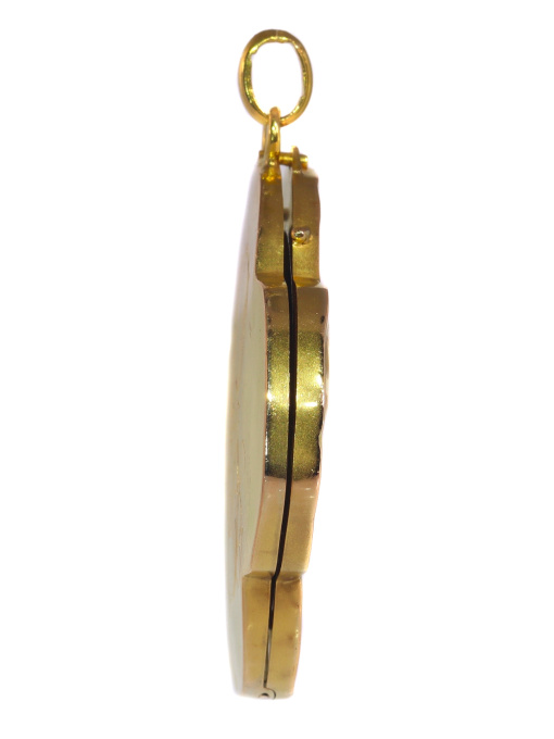 Genuine vintage Art Nouveau 18K gold locket good luck charm by Artista Sconosciuto