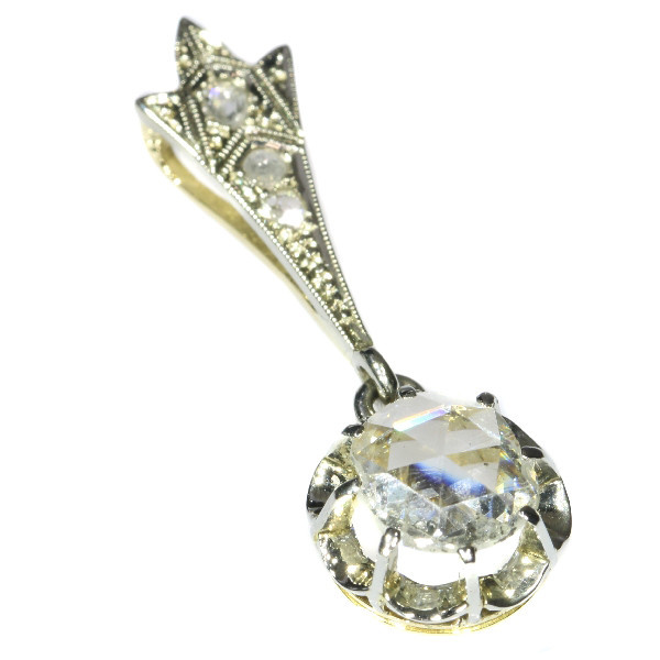 Big Rose Cut Diamond Art Deco Pendant Belle Epoque by Artista Desconocido