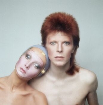 David Bowie and Twiggy - for the cover of his album Pin Ups by Justin de Villeneuve