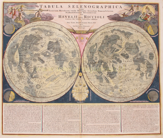 Moon - Homann, Doppelmayr, Hevelius by Johann Baptist Homann