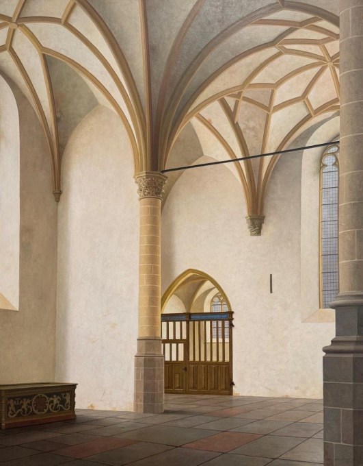 Het interieur van de Grote Kerk (Sint-Laurenskerk) in Alkmaar in 1992, by Henk Helmantel