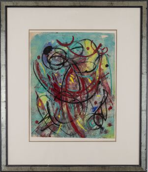 untitled (abstract composition), 1950 – gouache on paper by Willy Boers