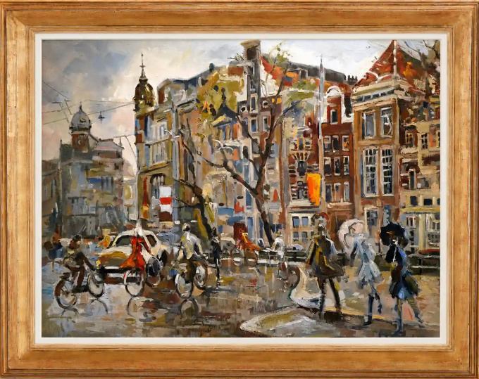 Bij het Koningsplein te Amsterdam by Erasmus Dülmen-Krumpelmann