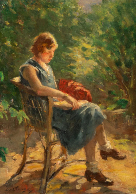 Young women reading by Lammert van der Tonge