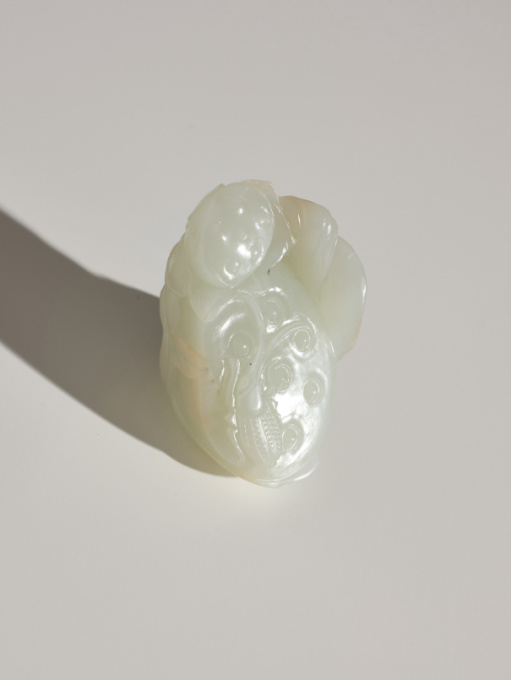 A white jade ‘Lotus Seedpod and Bug’ carving, Qing dynasty, 18th century by Artiste Inconnu