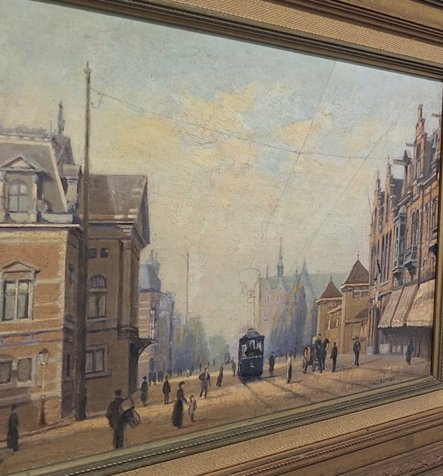 Stadsgezicht Amsterdam, Van Baerlestraat met het Koninklijk Concertgebouw en de Amsterdamse IJsclub by Wilbrandus Joannes Koppius