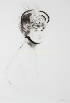Portrait of a young lady by Paul-Cesar Helleu