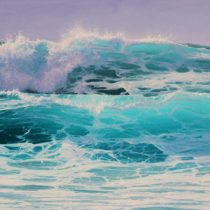 Erika Toliusis 'Faraway Breakers' Original oil painting 100 x100 cm y2023 by Erika Toliusis