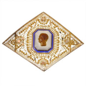 Rare French Canetille Brooch, Circa 1830 – A Monument to Early 19th-Century Grace by Artiste Inconnu