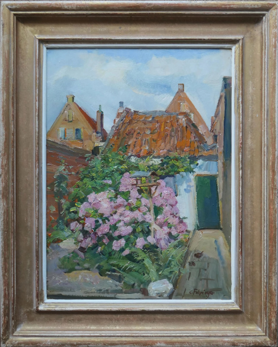 Tuin met hortensia in Hoorn by Carl Fahringer