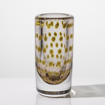A unique pink, amber and clear glass Art-object – Kosta Glasbruk, Sweden 1960’s by Vicke Lindstrand