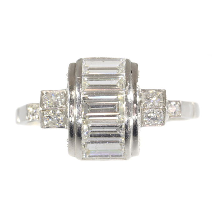 Vintage Fifties Art Deco inspired diamond engagement ring by Artista Sconosciuto