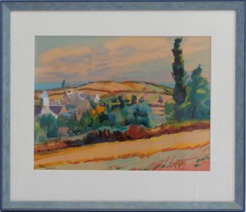 Gezicht op Cancale in Bretagne by Jannes de Vries