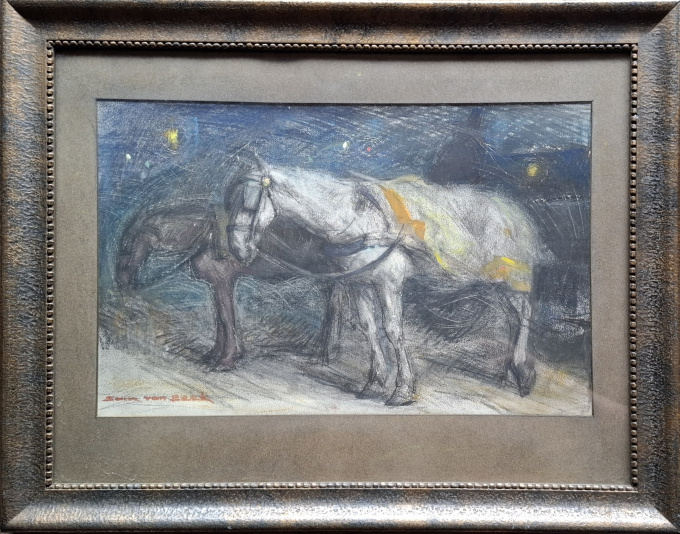 Horses by night by Sam van Beek