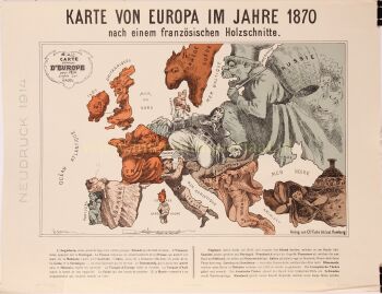 Karte von Europa im Jahre 1870 by Artista Desconhecido