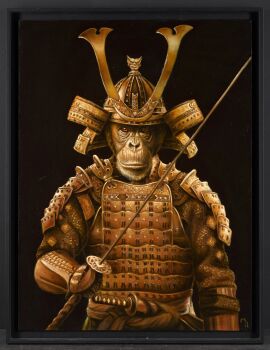 Samurai Tokugawa, Oil on Canvas, 66 x 87 cm, Framed, Signed Marc Le Rest and Dated 2019 by Unbekannter Künstler