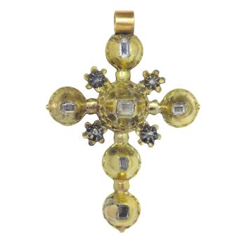 Antique Georgian gold diamond cross with table rose cut diamonds by Unbekannter Künstler