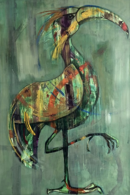 Groene vogel by Wendy Alblas