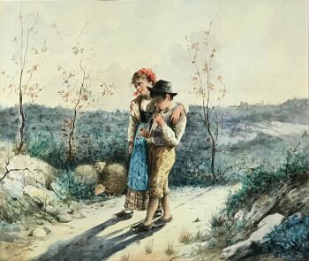 HERDERSJONGEN MET FLUIT by Willem Steelink