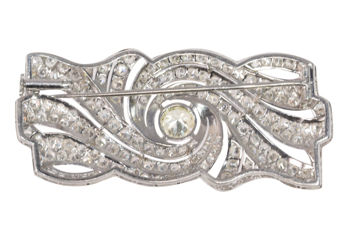 Vintage 1920's Art Deco platinum diamond brooch by Unbekannter Künstler