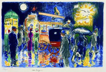 Place Pigalle at night by Kees van Dongen