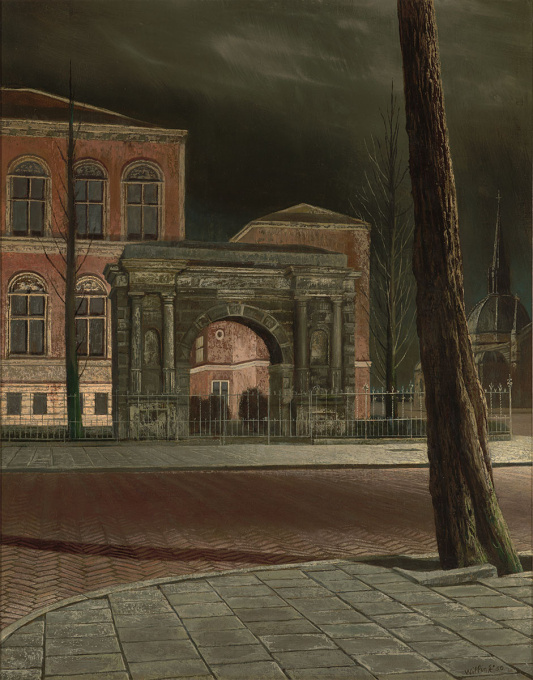MUSEUMPOORT BIJ AVOND, RIJKSMUSEUM by Carel Willink