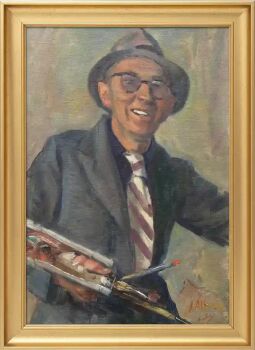 Jan Altink, zelfportret uit 1939 by Jan Altink