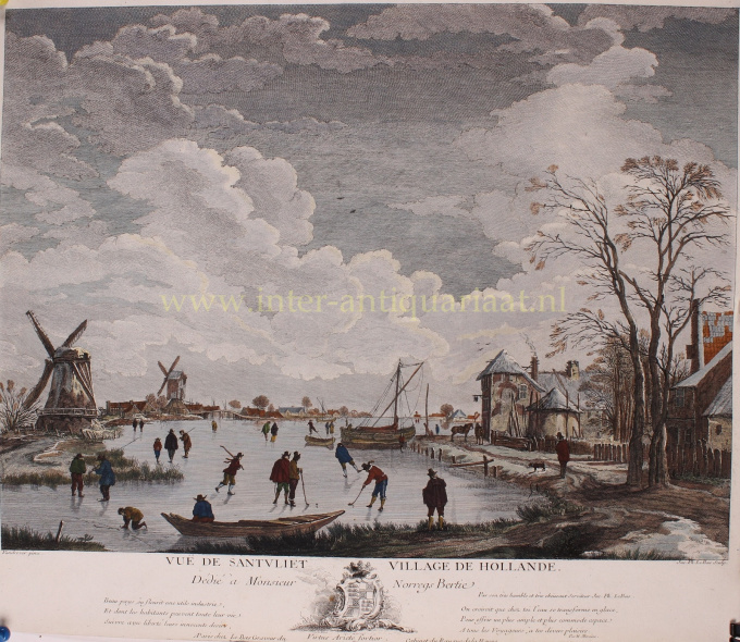 Dutch skating scene by Jacques Philippe le Bas