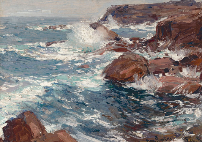 Die Kuste Ploumanach, Bretagne by Hans von Bartels