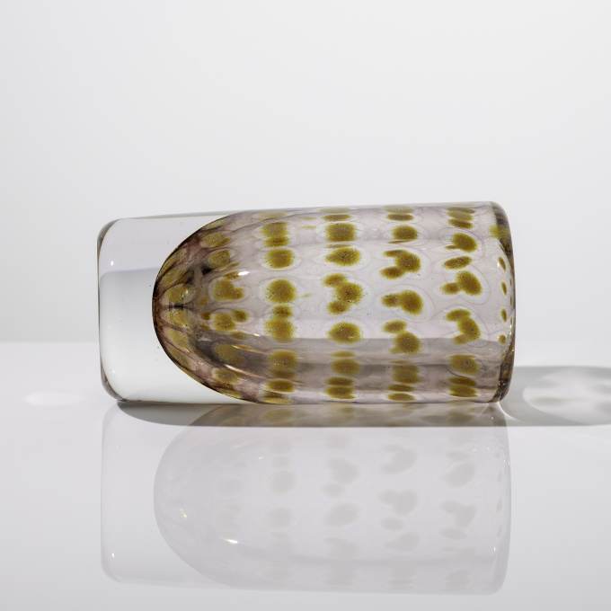 A unique pink, amber and clear glass Art-object – Kosta Glasbruk, Sweden 1960’s by Vicke Lindstrand