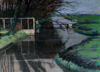 Sloot langs weilanden by Maurits van der Valk