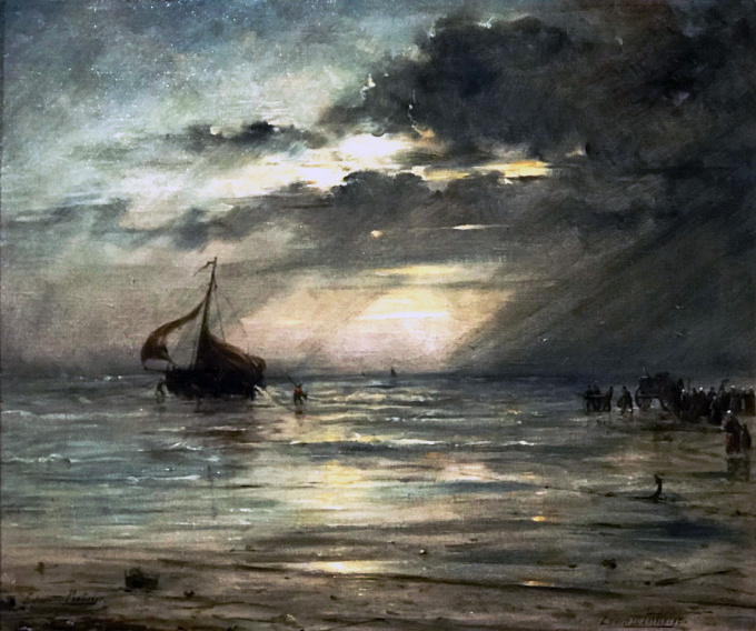 Back from fishing by Edward Antoon Portielje