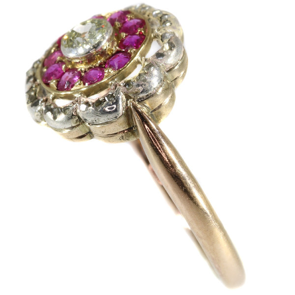 Late Victorian diamond and ruby ring by Unbekannter Künstler