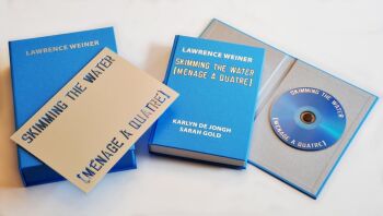 "SKIMMING THE WATER [MENAGE A QUATRE]" Signed book plus small artwork by LAWRENCE WEINER