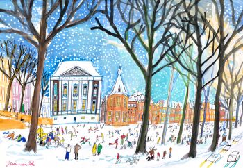 Hofvijver in winter, Den Haag by Guus van Eck