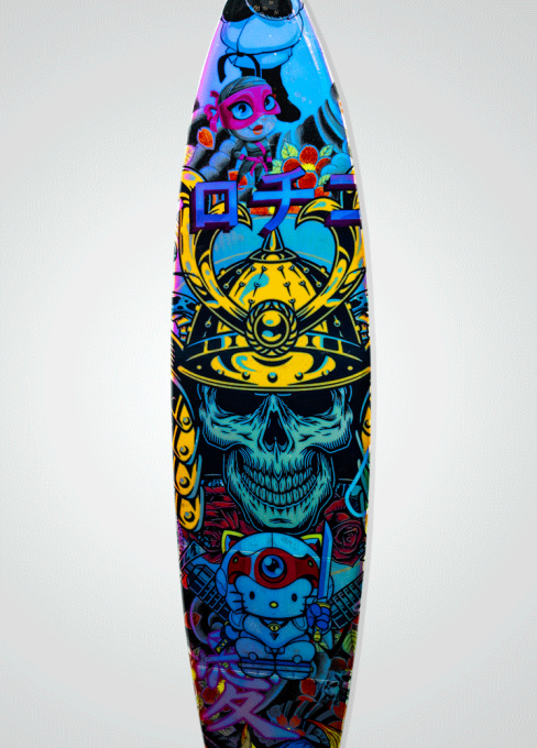 Tattoo Surfboard by Ghost Art