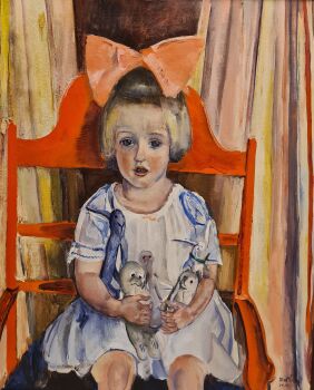 Girl with bow in her hair by Ernst Leyden