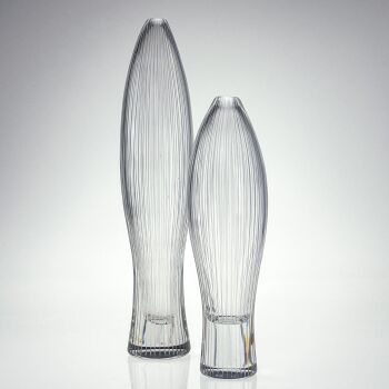 A rare set of both sizes crystal Art-object, model 3561 – Iittala, Finland circa 1955 by Tapio Wirkkala