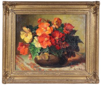 Begonia's in a vase by Lena Cornelia ten Bosch