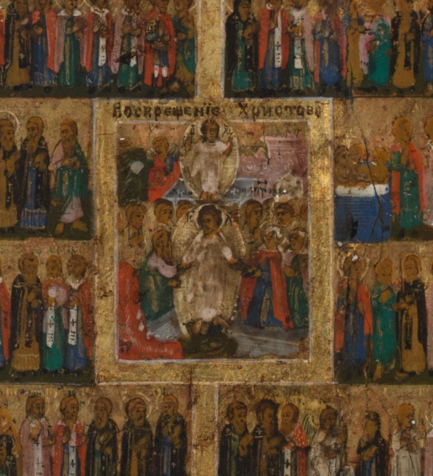 No 11 Year Calendar Icon with all the Saints by Unknown artist