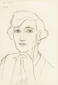 PORTRET VAN DE HONGAARSE PIANISTE AGLAIA VON ZECH by Jan Toorop
