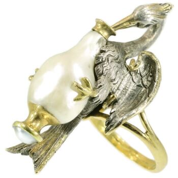 Object d'art - French antique Victorian object depicting Aesops fable by Unknown artist