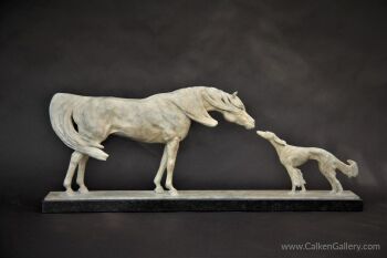 Arab Horse and Saluki  by Gill Parker