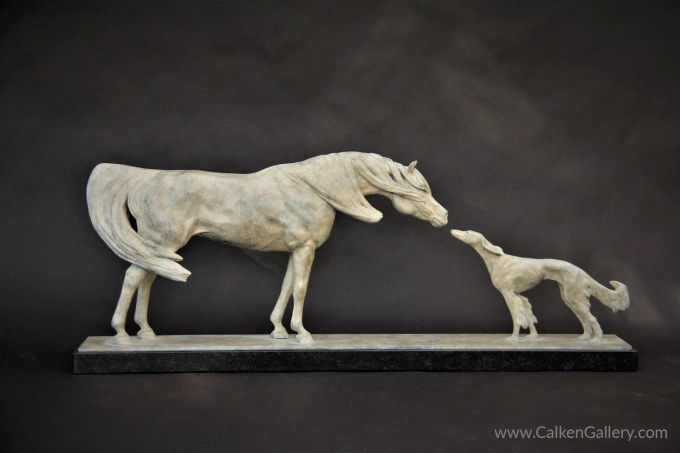 Arab Horse and Saluki by Gill Parker