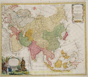 Asia map by Johann Baptist Homann